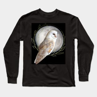 Barn Owl by the moon Long Sleeve T-Shirt